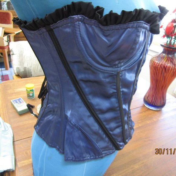 Fredrick's boned blue strapless corset bust 36 - Picture 4 of 6